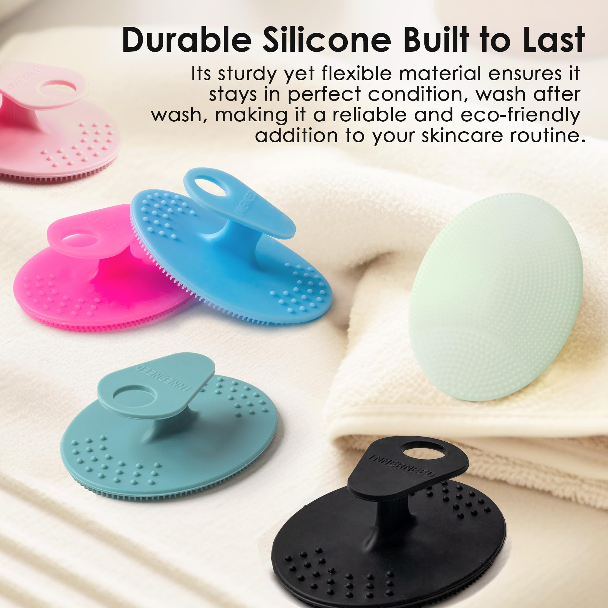 6 Pack INNERNEED Silicone Face Scrubber for Deep Cleansing and Exfoliation, Soft Facial Cleansing Brush - Image 2