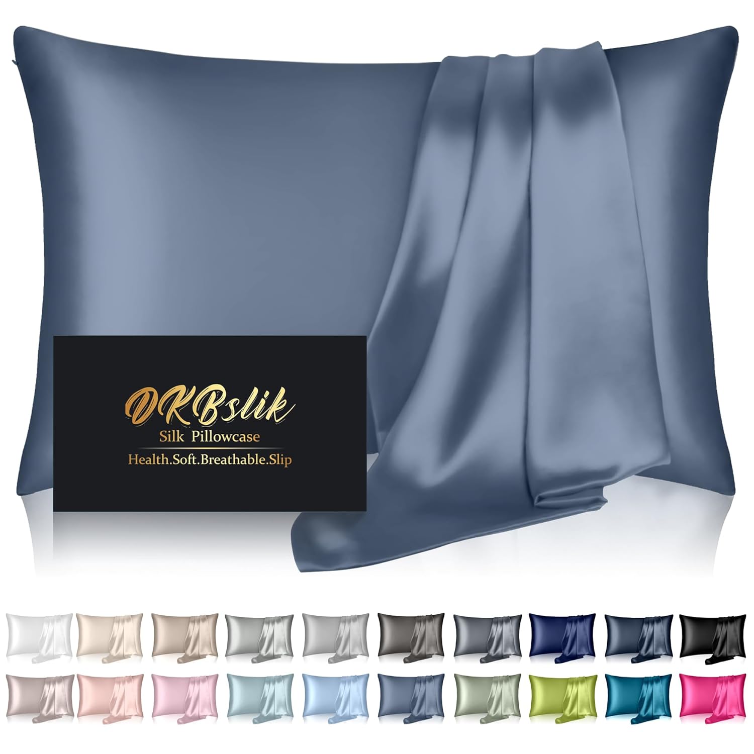 Silk Pillowcase for Hair and Skin Mulberry Silk Pillow Cases Standard Size Anti Acne Cooling Sleep Both Sides