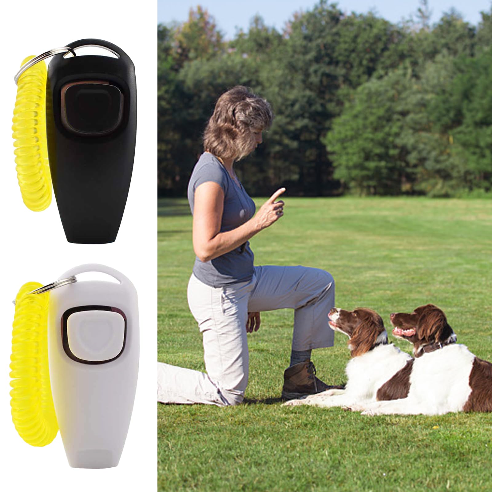 RUOJLING Clicker Per Addestramento Cani 2 Pezzi - Con Fischietto E Cinturino, Per Cani, Gatti, Uccelli