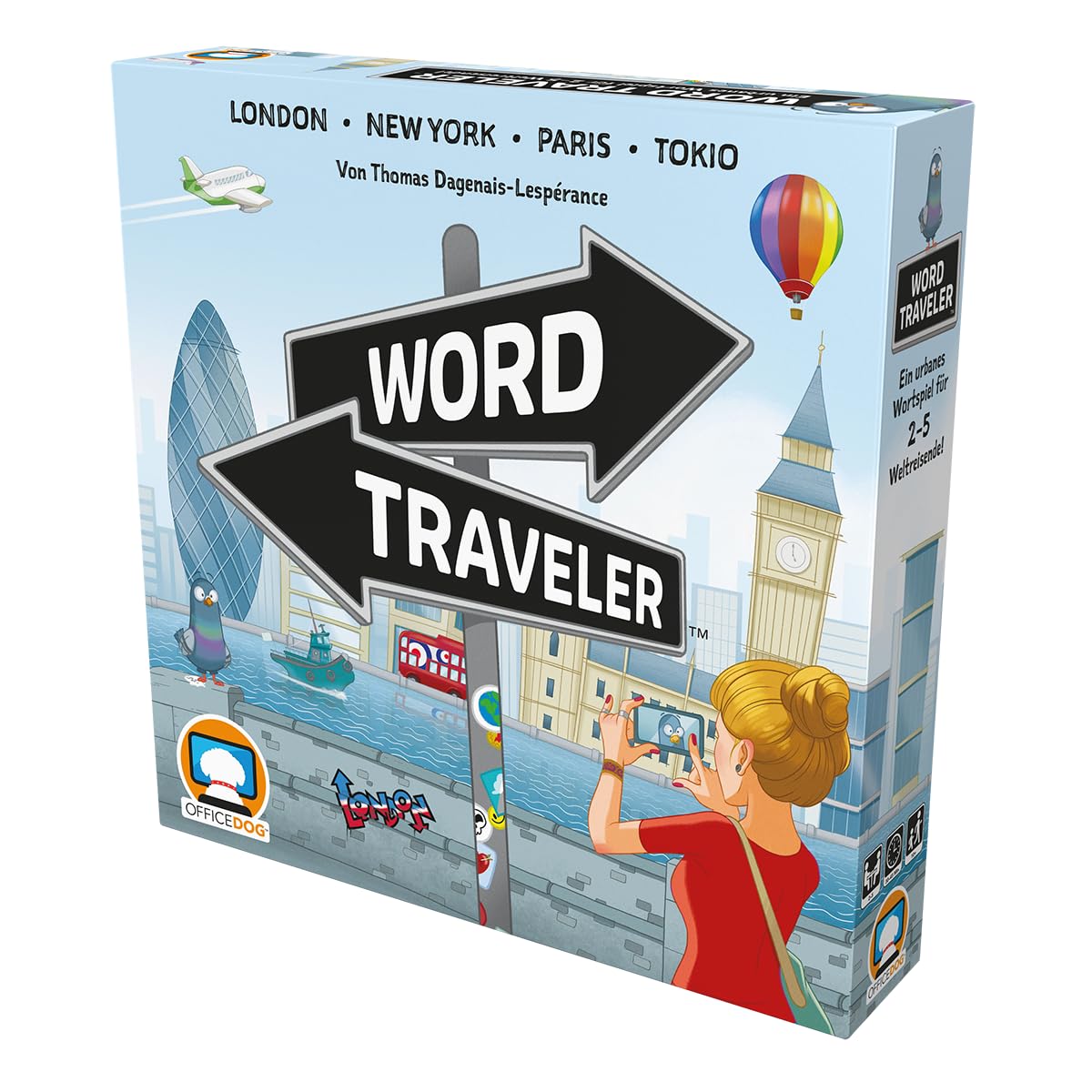 Asmodee Office Dog, Word Traveler, Gioco di Parole, 2-5 Giocatori, dai 10+ Anni, 30-45 Minuti, Tedesco