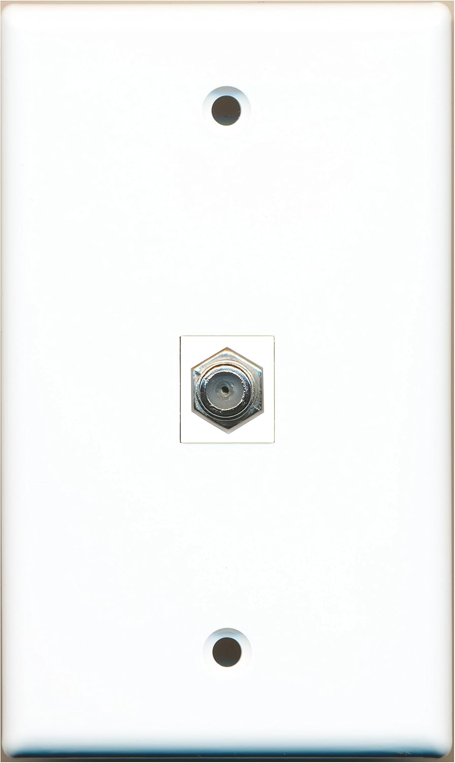 RiteAV 1 Coax Cable TV F Type Wall Plate Coupler Keystone
