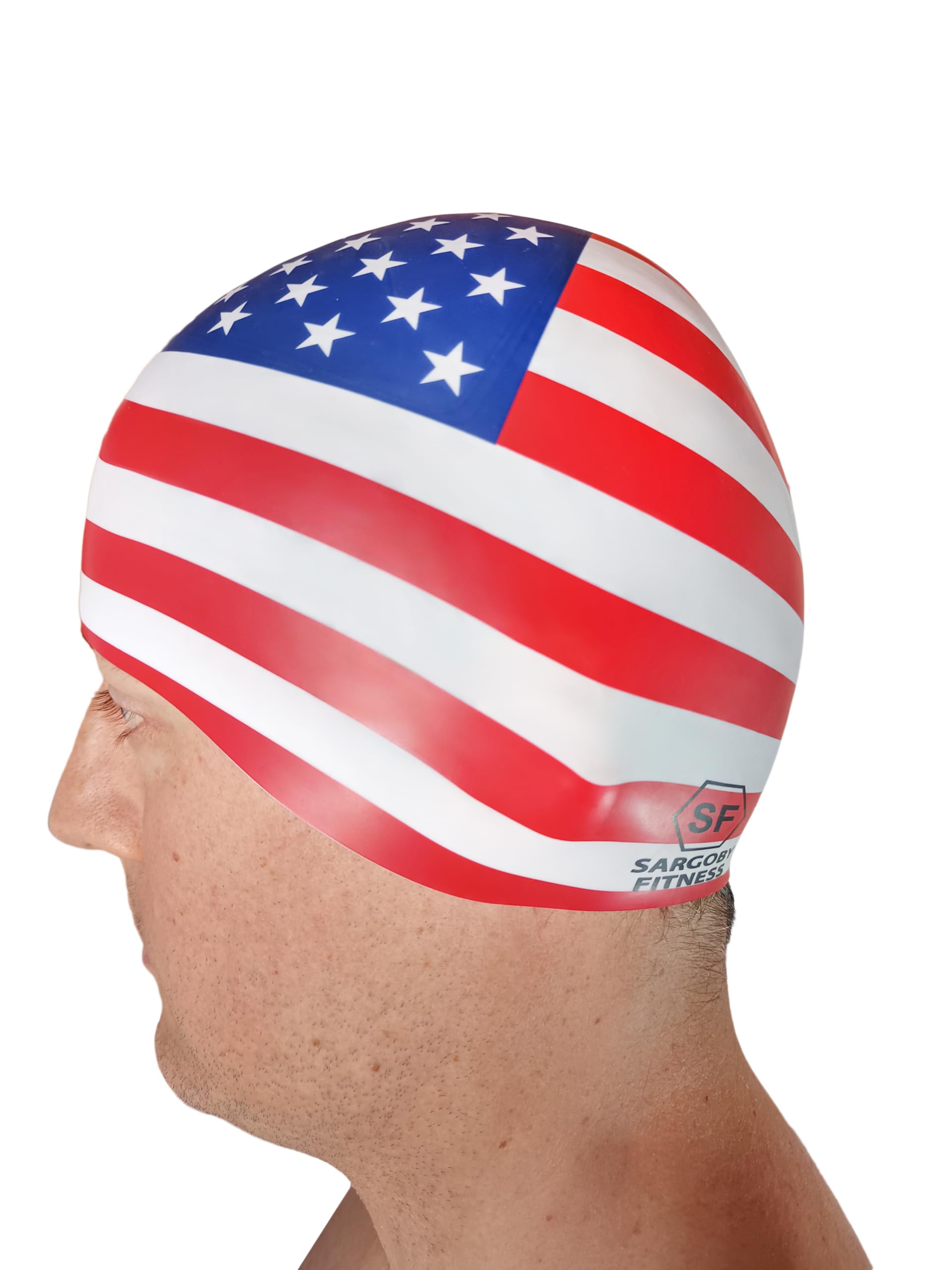 Sargoby Fitness UK Swim Cap Adult Standard-Size for Competitive or Recreational Swimmer Looking for more speed South Africa Rainbow Australia (USA) - Image 4
