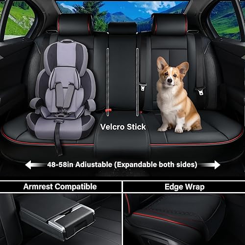 Miniatura 3 de Coverado Funda de asiento de automóvil, juego completo de fundas de asiento de automóvil, fundas de asiento delantero rojo para asientos delanteros