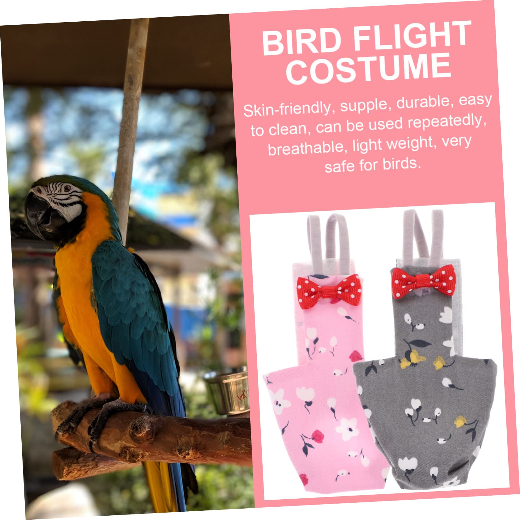 VANZACK 10pezzi Costume Per Uccelli Leggero Pannolini Lavabili Per Parrocchetti e Calopsitte Design Elegante e Comodo Abbigliamento Per Animali Domestici