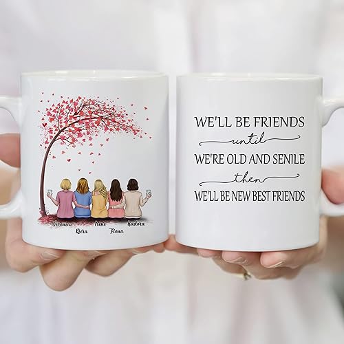 Miniatura 12 de Gossby Taza personalizada para mejor amiga, regalo personalizado para mujeres con diseños, nombres, cumpleaños, regalo de taza de Navidad para 4