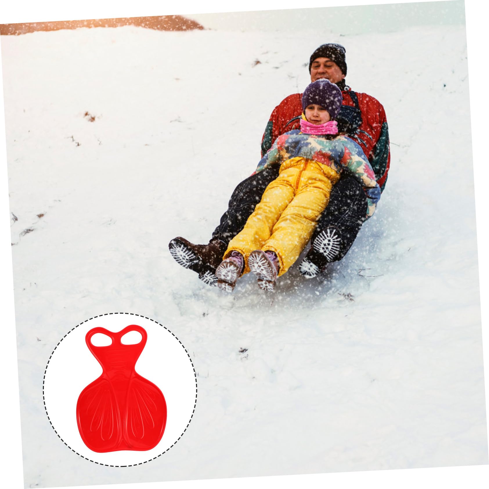 BRIGHTFUFU Grass Skiing Board for Boys and Girls Bum Slider Seat Outdoor Sled Sturdy Handle Snow Grass Sledding Fun Random Color