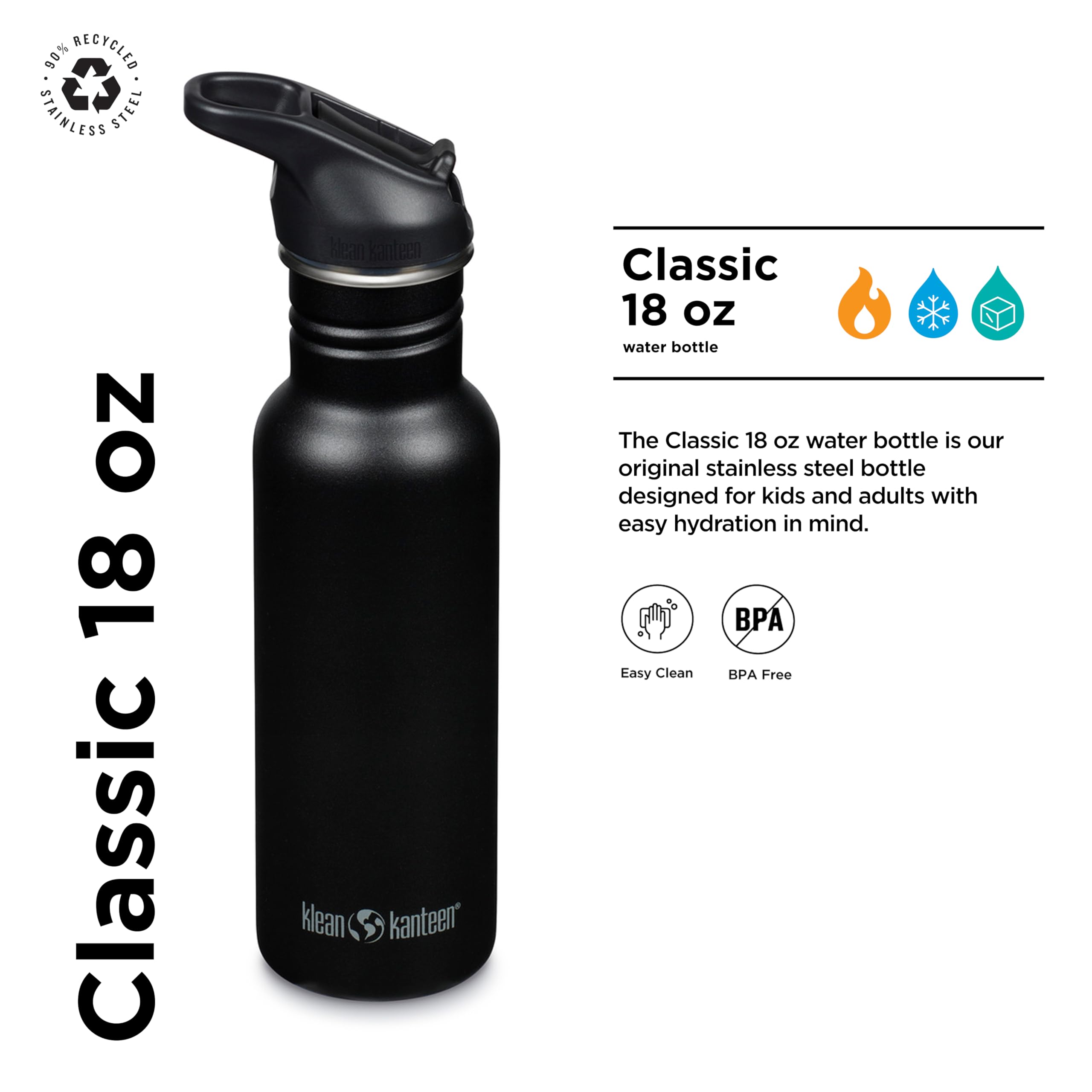 Klean Kanteen/Apple Logo Bottle/バンブーキャップ Klean Kanteen Classic Caps: Stainless Unibody Bamboo Cap