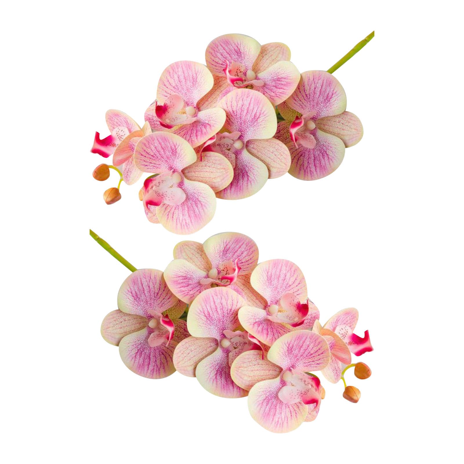 2 Elegant Realistic Butterfly Orchid Garden Decoration Flowers Artificial Plants Wedding Table Centerpiece Decorative Vase