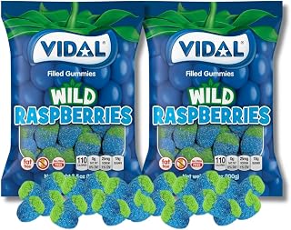 Vidal Wild Raspberry Filled Gummies - Gift Pack of 2, 3.5 oz. Bags By Lyza's Sweets & Treats