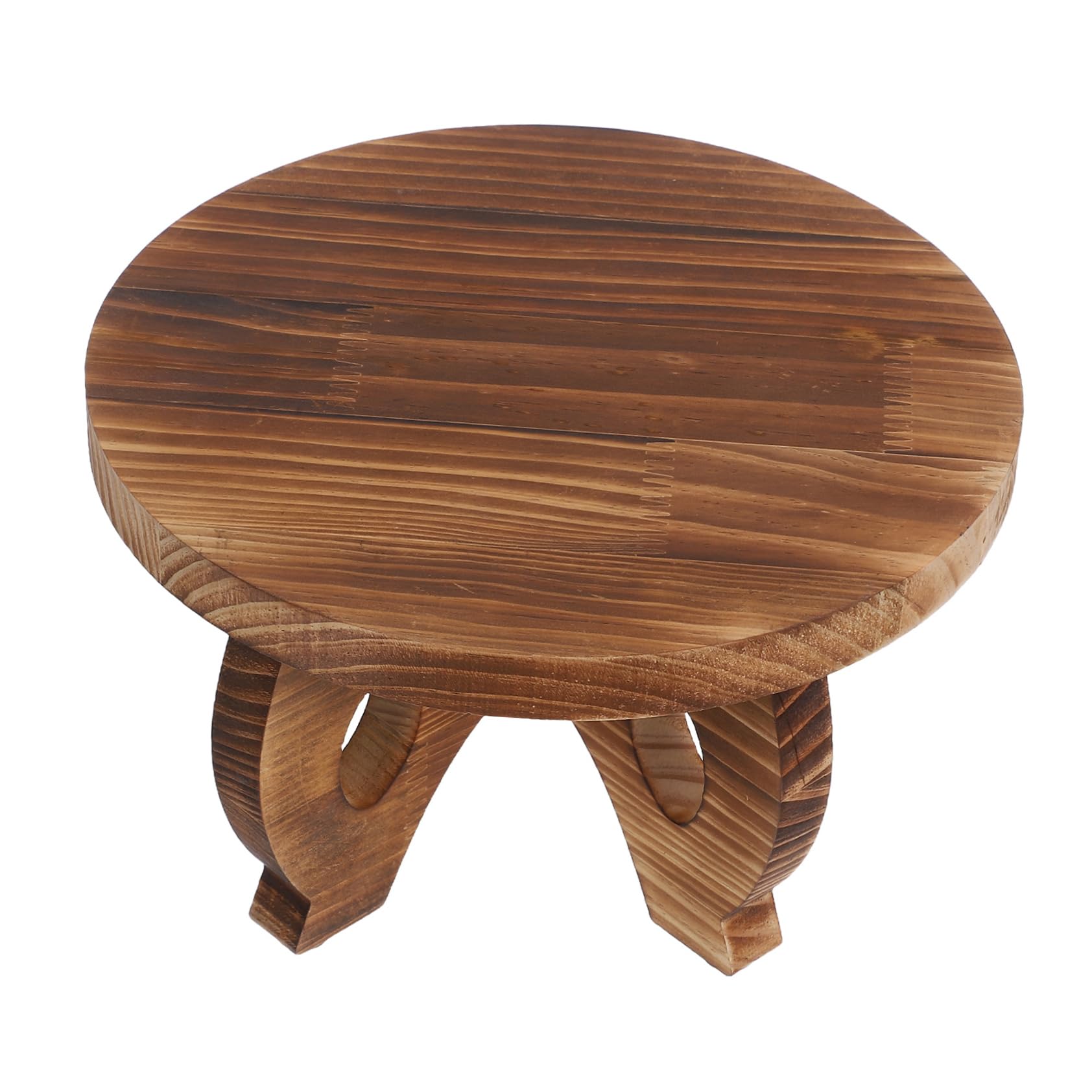 Soporte Redondo de Madera para Macetas, Base Marrón de Estilo Rústico | Plantas y Tiestos, Textura Natural, Montaje Sencillo, Uso en Salón y Cocina