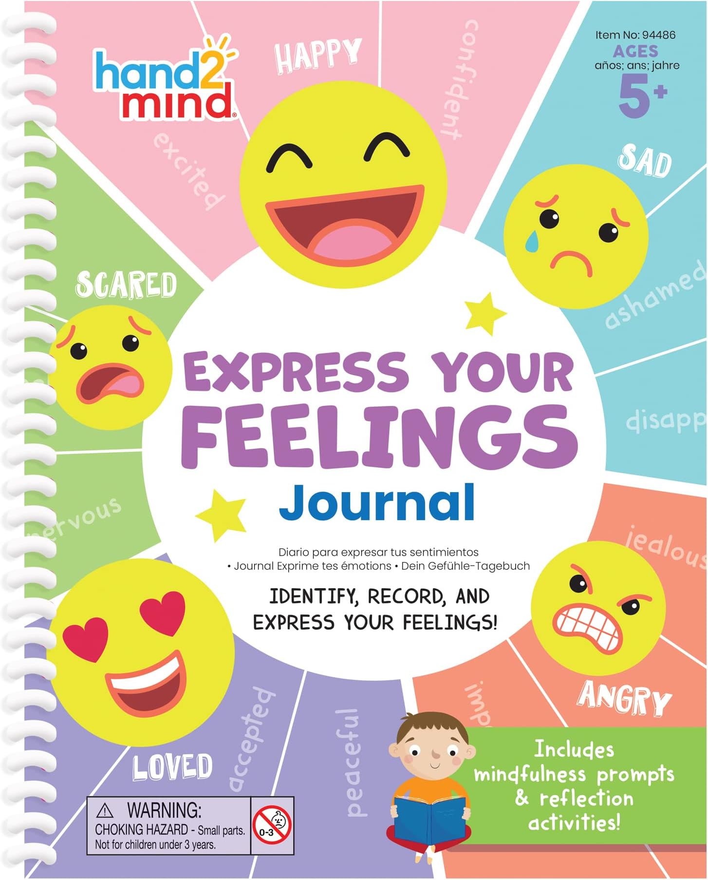 Learning Resources Express Your Feelings Journal, Activity Book for Kids to Recognise and Express Emotions and Feelings, Self-Regulate, Learn Mindfulness, Ages 5+