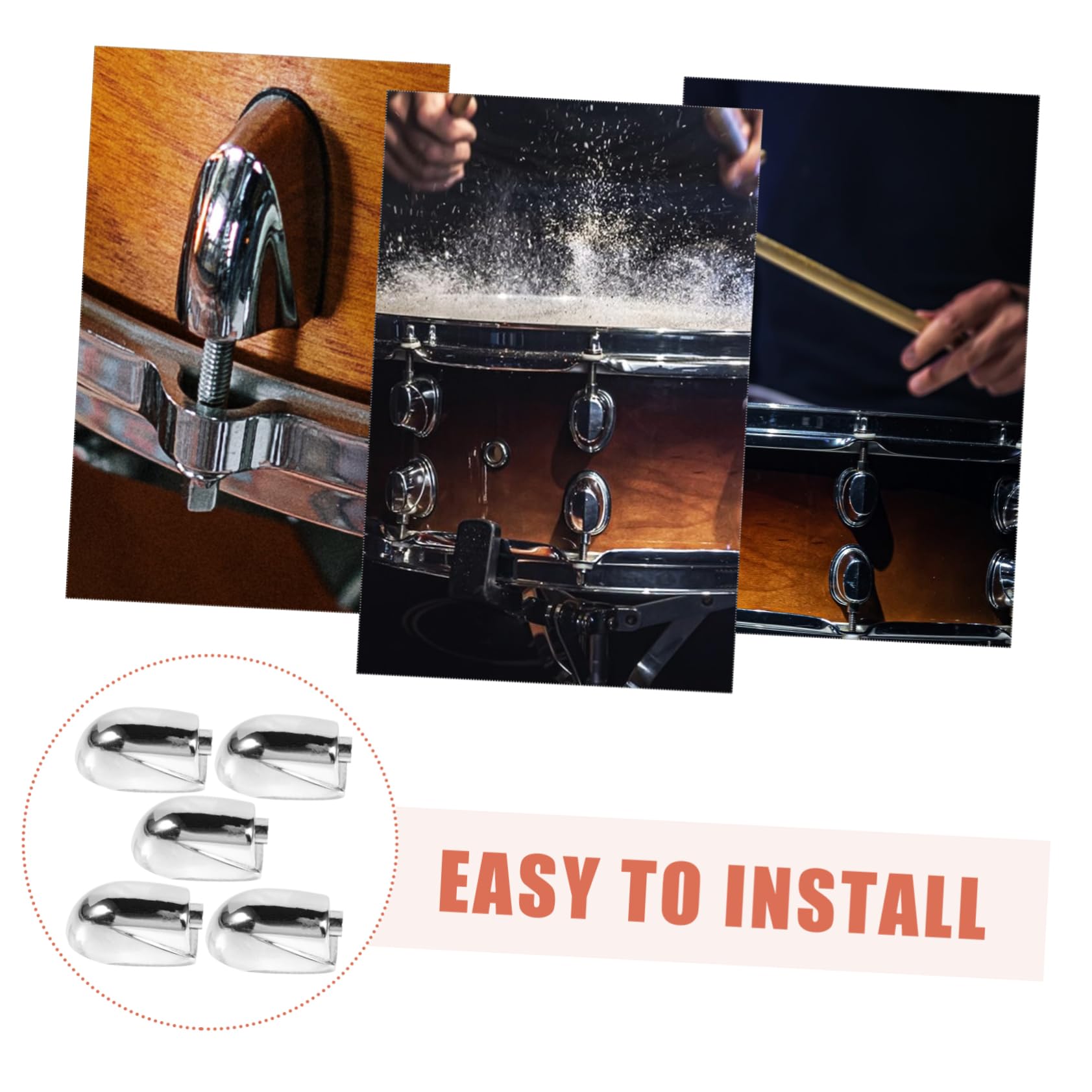 HEMOTON 15 Stück Single End Drum Ear Percussion Claw Hooks Connector Claw Hook Drum Lug Snare Drum Lug