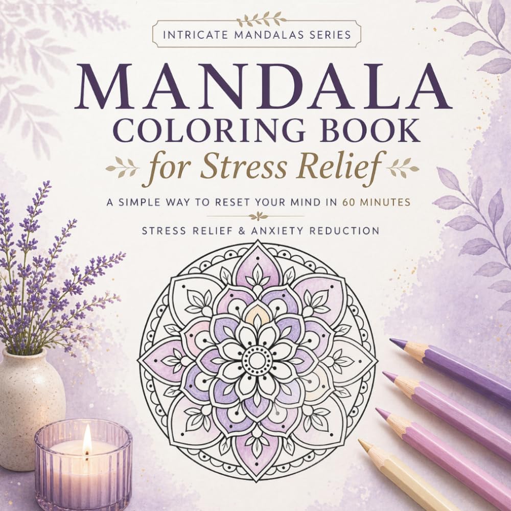 Mandala Coloring Book for Stress Relief: A Simple Way to Reset Your Mind in 60 Minutes (Mindful Mandalas Series)