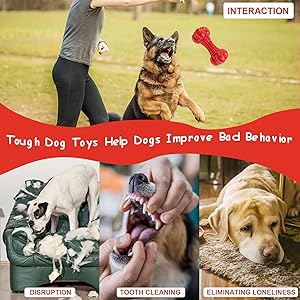 BAPSOUZU Dog Squeaky Toys for Aggressive Chewers, Toothbrush Stick Durable Dog Chew Toys for Large Dog Medium Breed, Indestructible Tough Dogs Toys for Teeth Cleaning (Bacon Flavor)