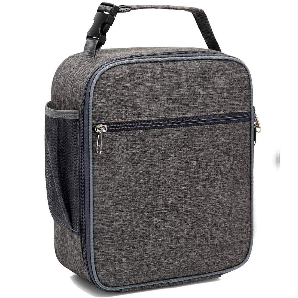 Fiambrera térmica - Bolsa de Almuerzo aislada, pequeña, Gris, portátil, Reutilizable, a Prueba de Fugas, Bolsa de Transporte térmica para el Almuerzo