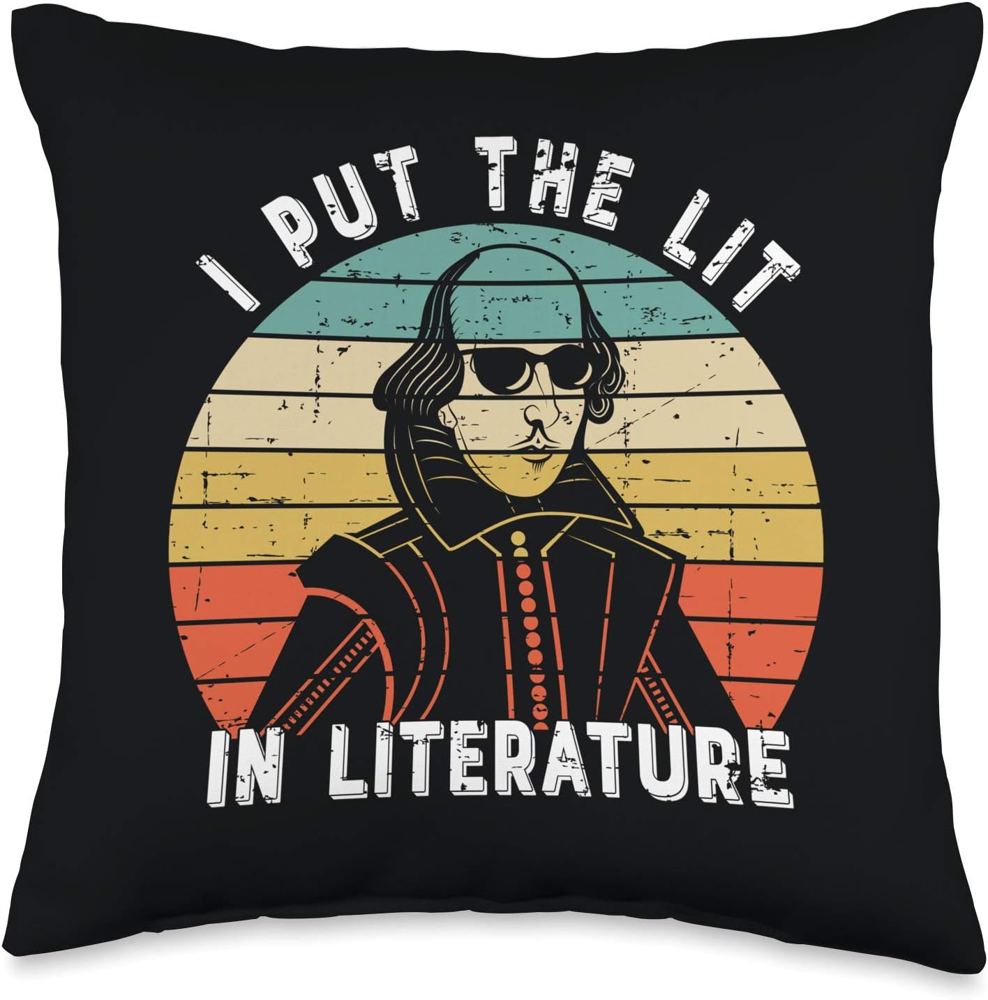 I Put The Lit In Literature - Funny William Shakespeare Throw Pillow