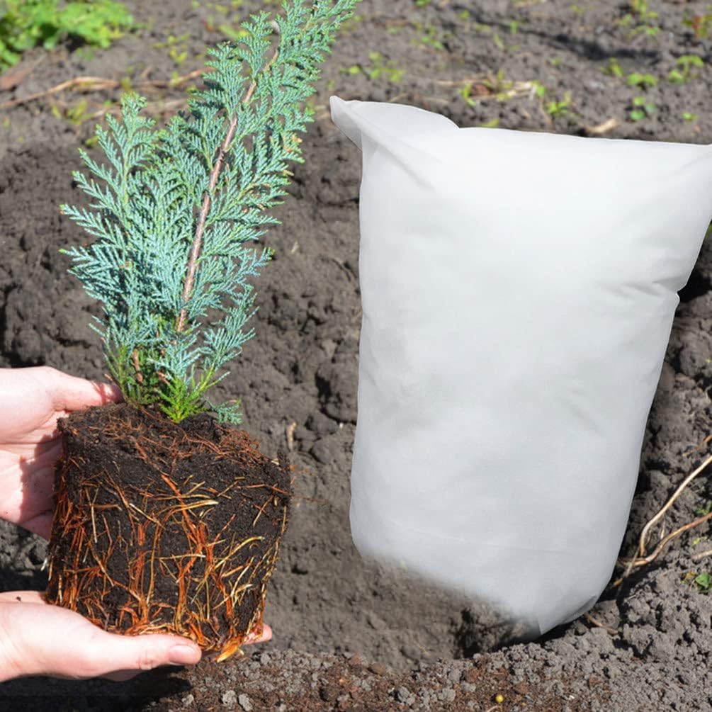 3pcs Winter Plant Protection Bags Plant Thickened Covers Plant Freeze Protection Covers Non Woven Fabric Frost Covers with Drawstring for Cold Frost Freeze Days
