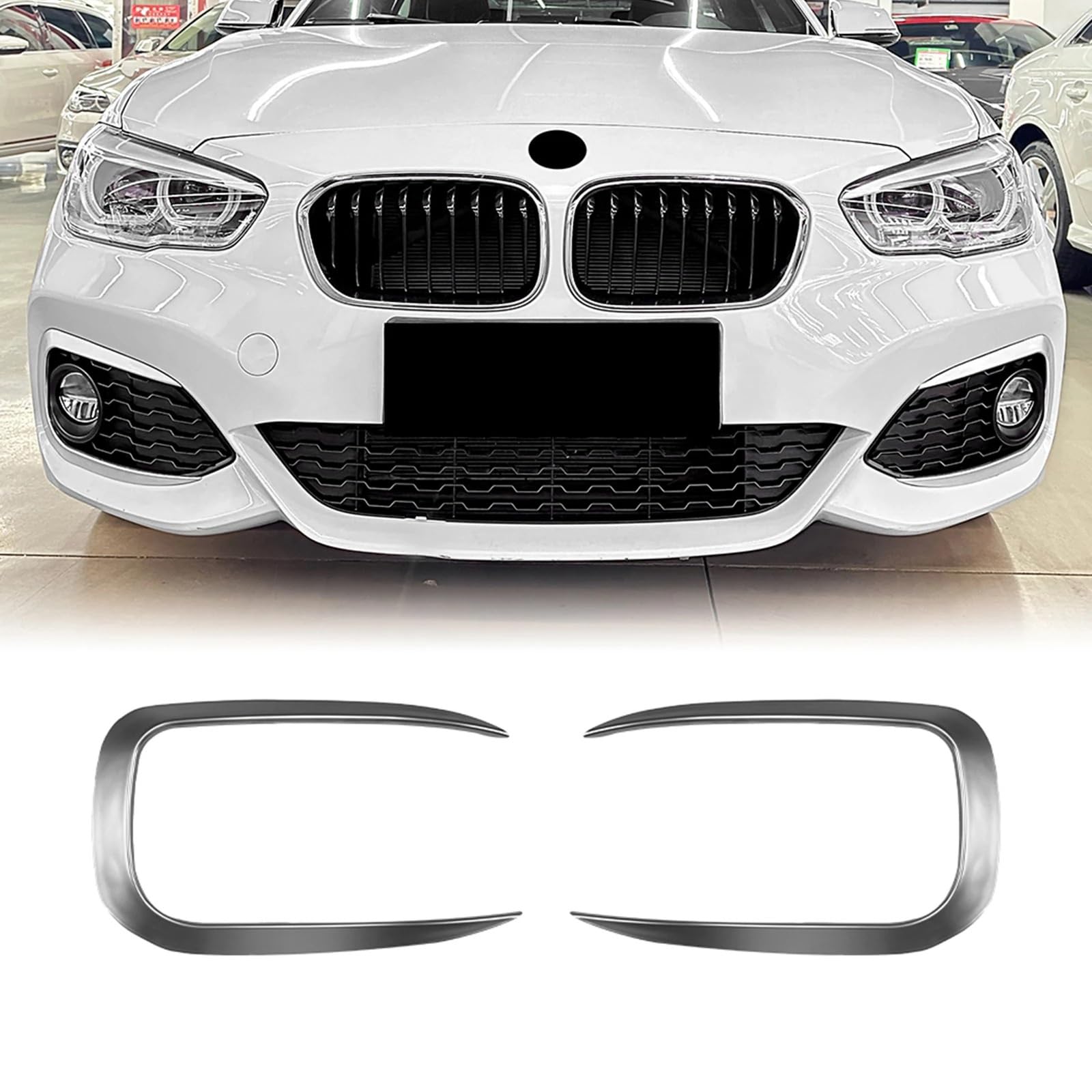 Pokrywa wlotu powietrza Pasuje do BMW serii 1 F20 F21 MSport 120i przedni zderzak boczna pokrywa nawiewu tapicerka światło przeciwmgielne wlotowa rama maski(Carbon Fiber Look)