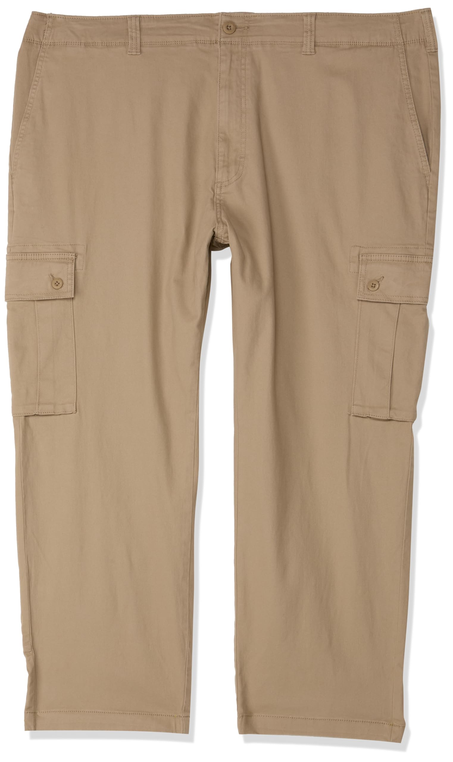 Amazon Essentials Men's Straight Fit Stretch Cargo Work Trousers (Available in Big and Tall), Khaki Brown, 58W / 32L