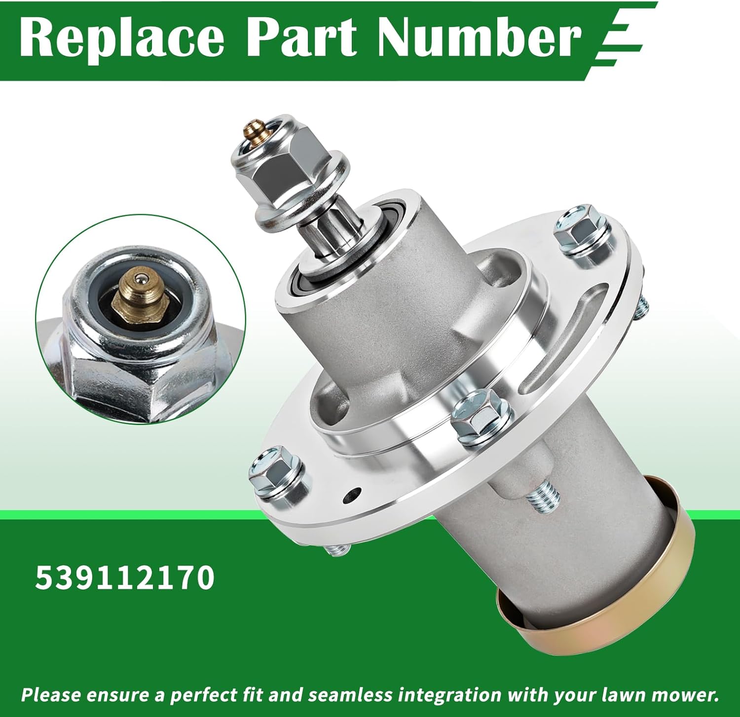 539112170 Spindle Assembly Compatible with Hu-sqvarna EZ4824 EZ4824BF RZ4824 EZ5221 EZ5224 MZ52 MZ6128 GT48 GT48XLSI GT52 GT52XLSI Red-Max Jon-sered Lawn Mower, 3 Pack