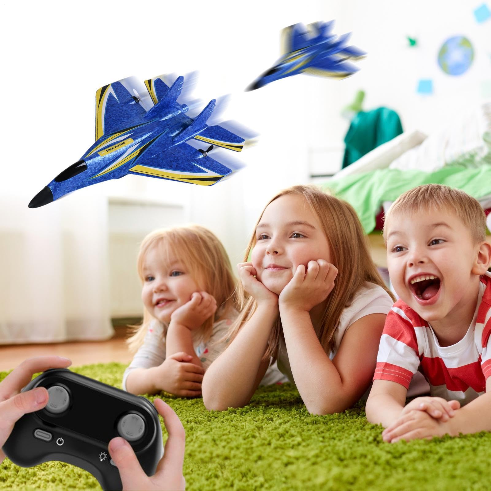 Avion RC – Nez En Silicone LED À Double Moteur PP | Avion Télécommandé Sans Fil, Jouet Étanche, Conception Anti Collision, Vol À Longue Portée | Amusement Aérien Passionnant Pour Les Débutants
