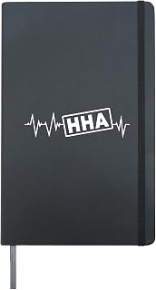 HHA Heartbeat Apparel Home Health Aide Home Care Services Hardcover Journal, Black