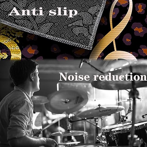 Miniatura 5 de PRIHALF Alfombra de batería, alfombra para dormitorio, sala de estar, almohadillas insonorizadas, accesorios de batería para juego de batería,