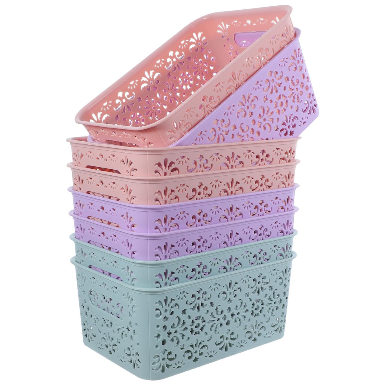 Schreibtisch Organizer Körbe aus Kunststoff, 8 Stück, Stapelbar