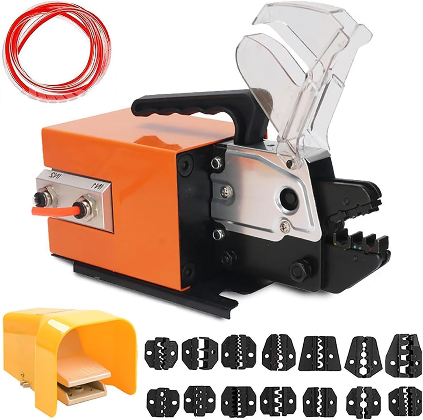 GYKOZY Pneumatic Crimping Tool, Cold Pressing Automatic Terminal Machine, 0.5-16mm2 Wire Terminal Crimper, Crimping Pliers Power, for Many Kinds of Terminals