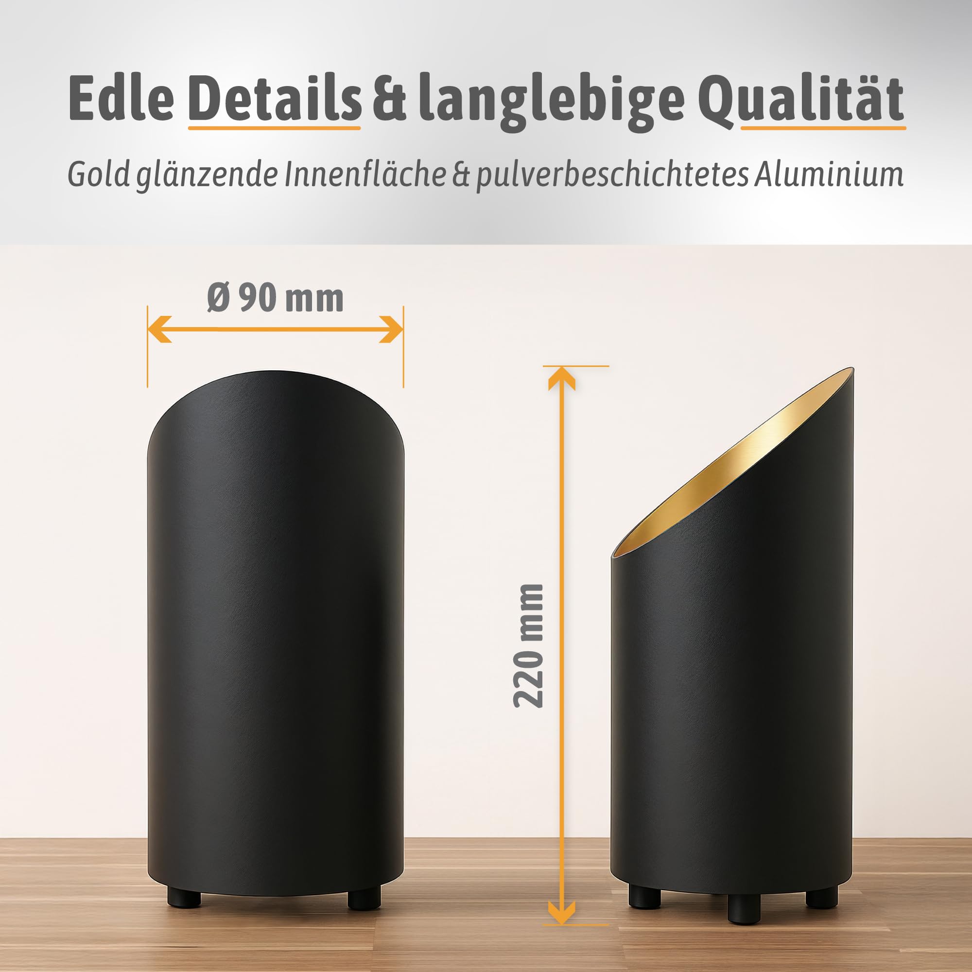 SSC-LUXon 2x AUREVA Wohnzimmerlampe Uplight – Smart WLAN GU10 5W Birne steuerbar per App Alexa Google – Tischleuchte & Bodenlampe