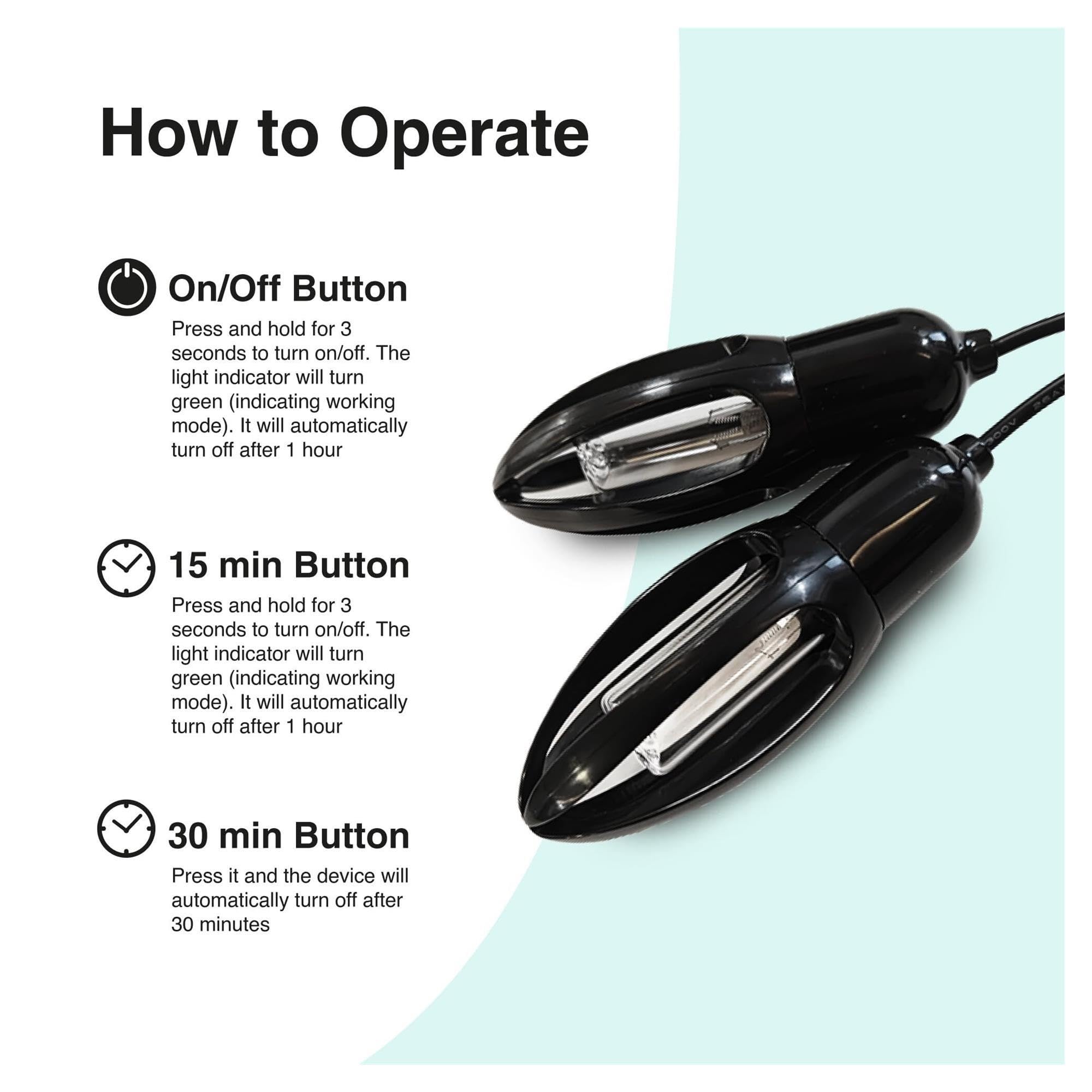 Desinfectante UV para zapatos para hongos, secador desodorante para zapatillas con luz ultravioleta