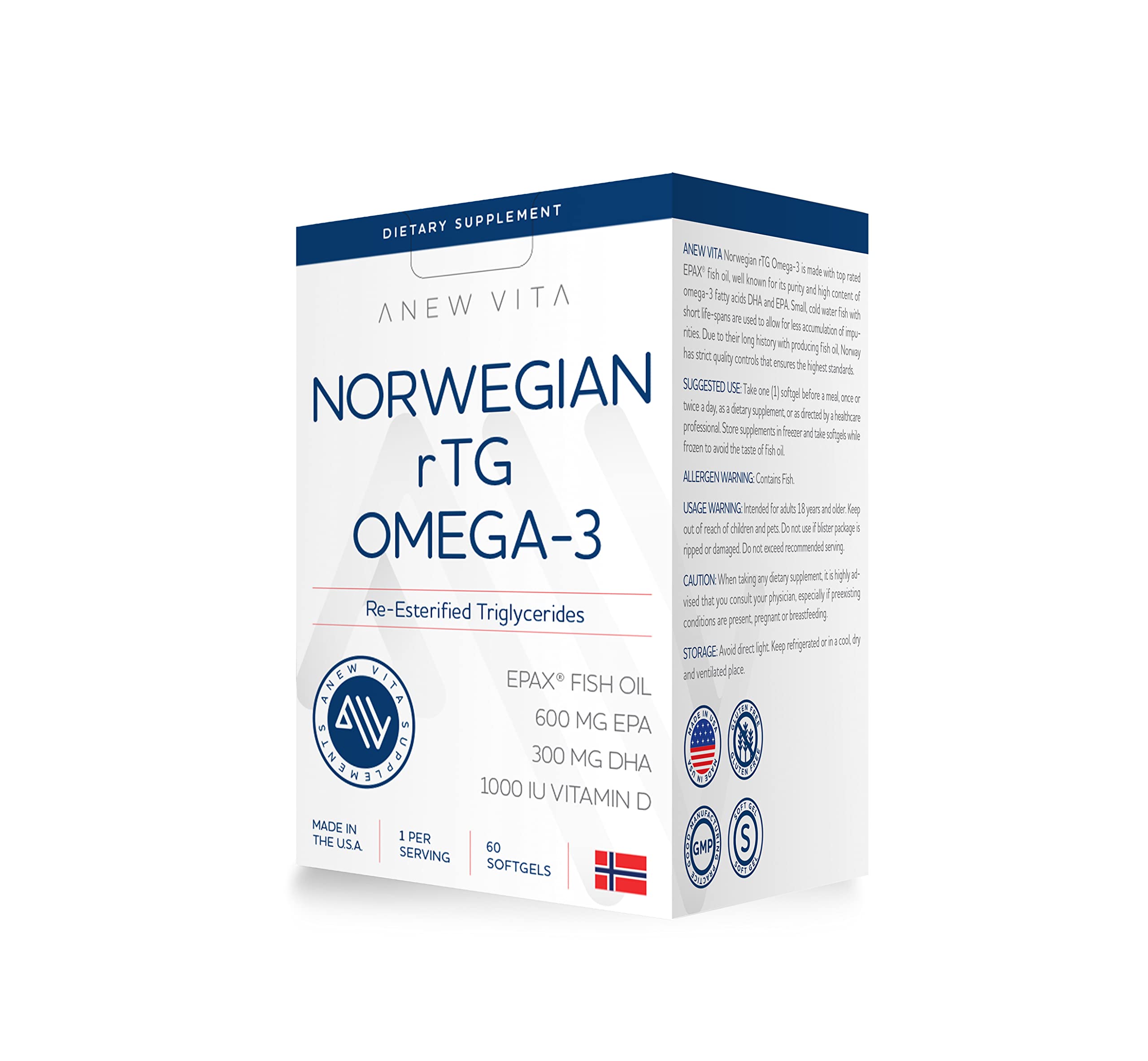 Buy Anew Vita Norwegian rTG Omega3 Supplement. Reformed Triglyceride
