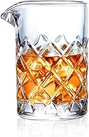 KITESSENSU 18oz Seamless Bar Mixing Glass with Weighted Bottom - Lead-Free Crystal Cocktail Stirring Pitcher for Old Fashioneds