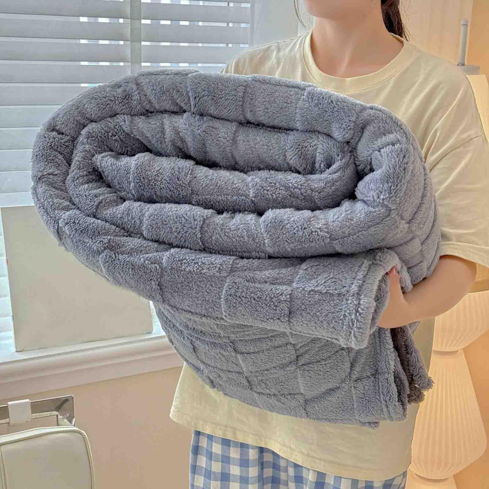 JUSHZ Plaid Matrimoniale Coperta Pile Plaid Divano Blanket Letto Singolo Primaverile Scaldaletto Spesso Morbido Comodo E Caldo Autunno Inverno (Gray,180x200cm)