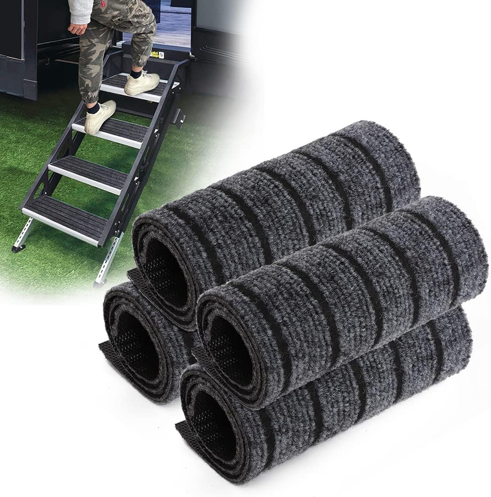 motoparty RV Step Covers 4 Pack RV Step Rug for Mobile Home