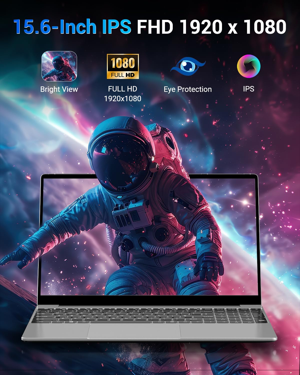 PC Portatile 15,6'', 16GB RAM 512GB SSD 1TB Estensione, N95 Up to 3,4GHz, Win 11 PC Notebook, Tastiera Retroilluminata con Film Italiana, Ricarica Type-C, 5G WiFi/HDMI/USB, Laptop per Studio/Ufficio