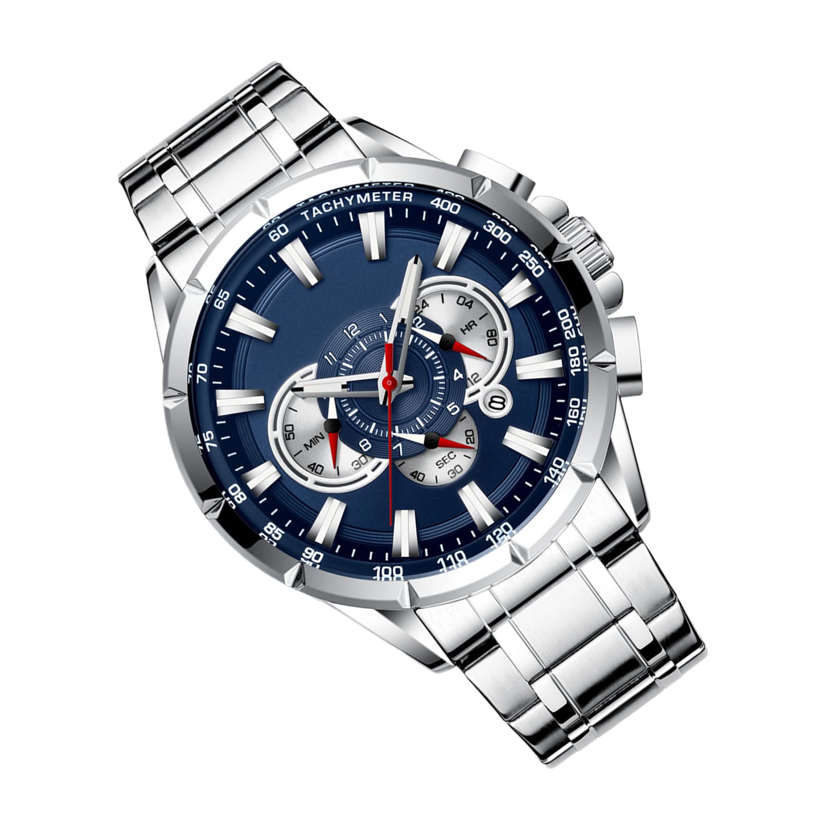 Orologio da polso da uomo in metallo, impermeabile, in acciaio inox, con cinturino regolabile, cassa in lega, orologio durevole per casual, lavoro, attività all'aperto e uso quotidiano
