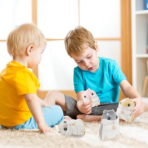 Miniatura 6 de 12 piezas de lindo hámster de peluche a granel, muñeco de peluche pequeño con cadena para niños y niñas, regalos de fiesta, rellenos de bolsas de