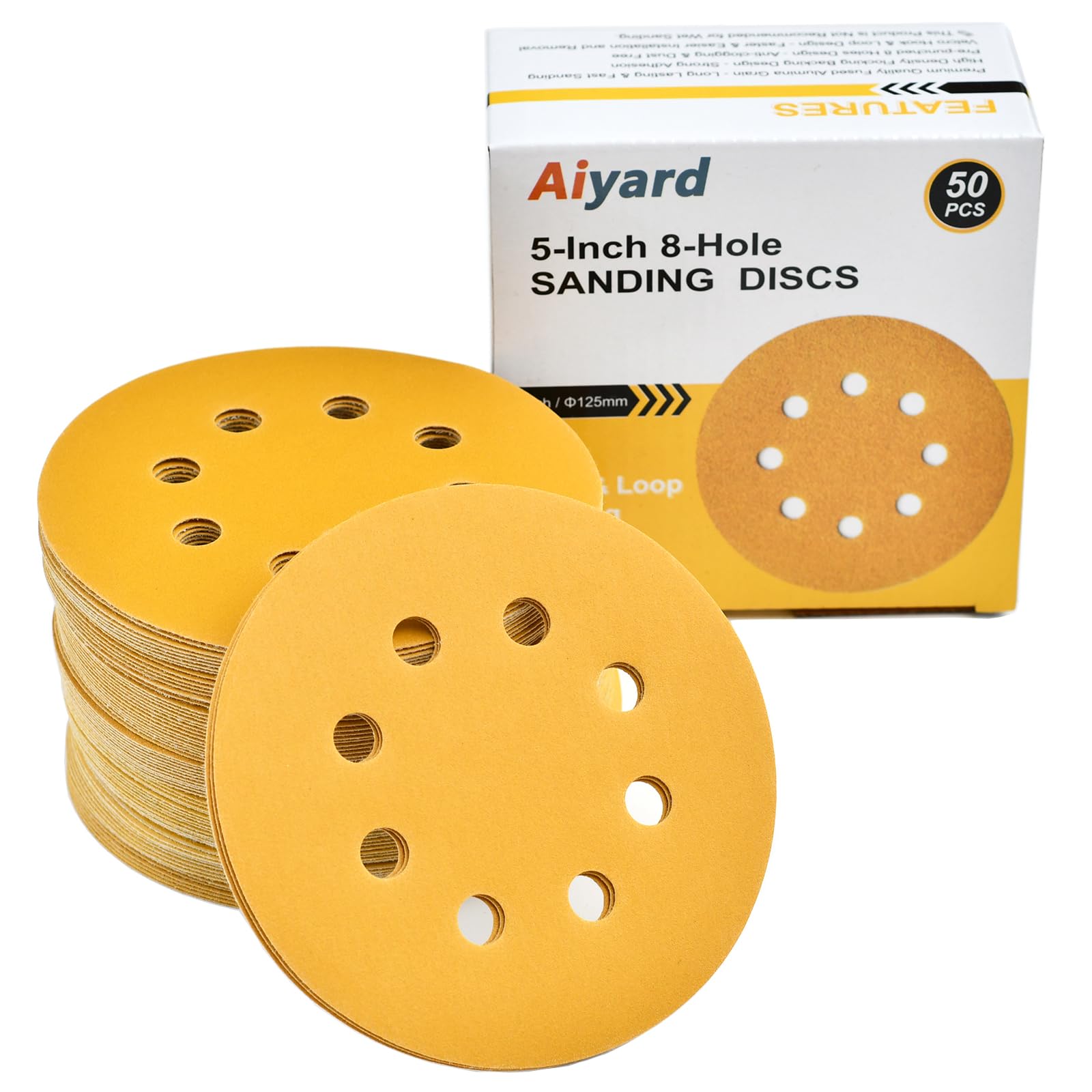 Aiyard 5-Inch Sanding Discs - 320 Grit (50 Pack) -1 Aiyard 5-Inch Sanding Discs - 320 Grit (50 Pack) -1