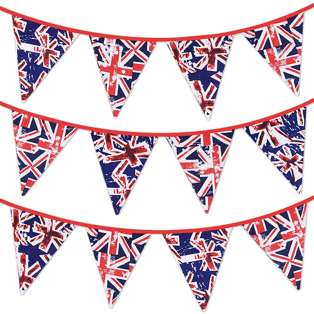 Buy Vintage Union Jack s Bunting,UK Britain Triangle s Bunting 11.8ft Fabric Banner 12 s England