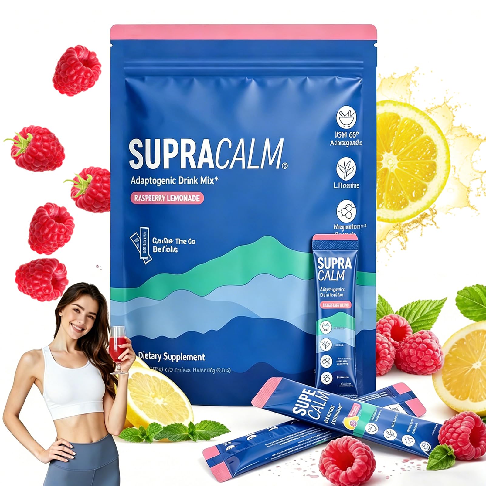 Totalmente Nuevo Super Cortisol, 20 unidades de Super Cortisol Drink, Polvo de cortisol Supercalm natural, aumentar la concentración, permanecer relajado y reducir el estrés de forma natura