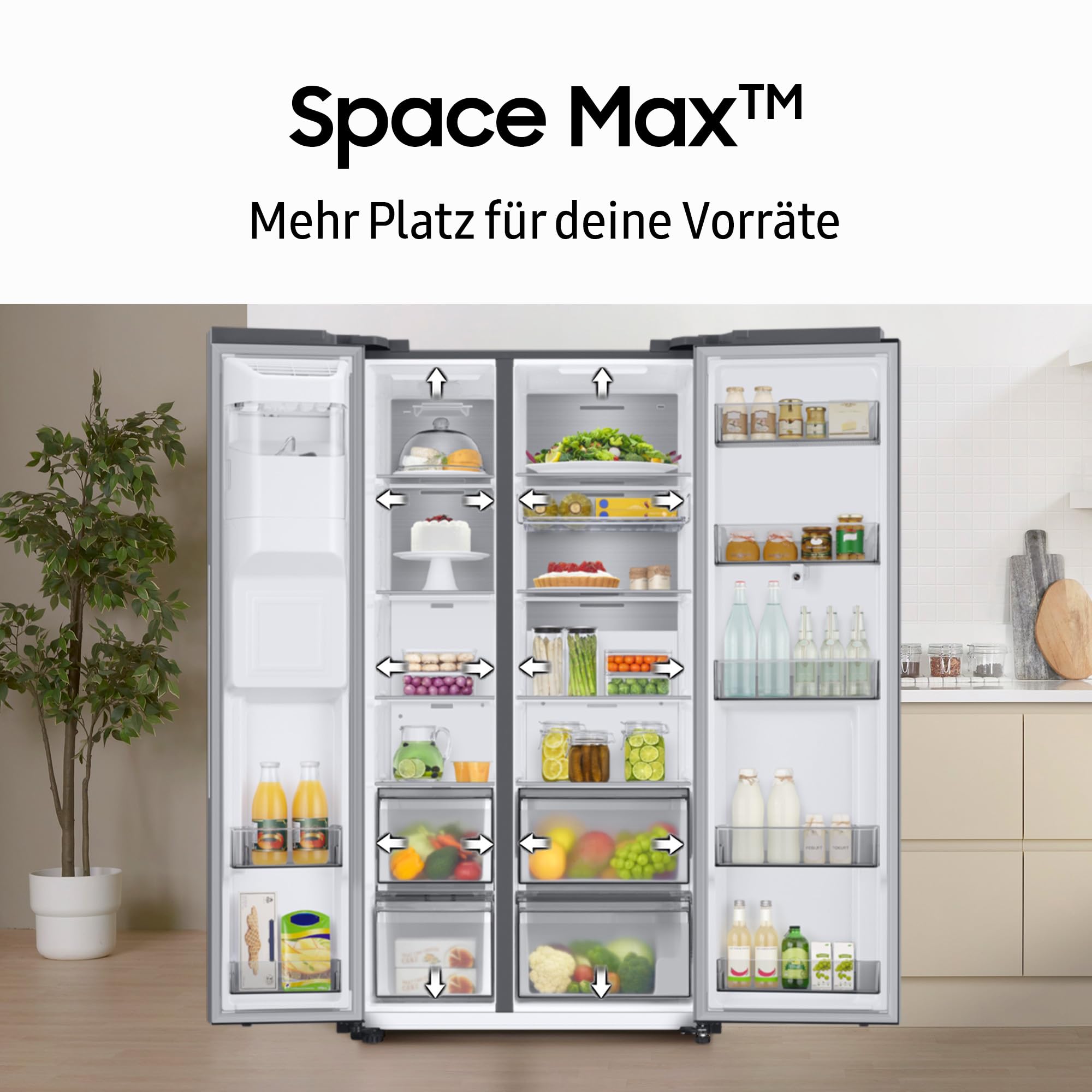 Samsung RS80F66KBFEF Side-by-Side Kühl-Gefrierkombination, AI Kühlschrank mit Gefrierfach, 178 cm... Ansicht 11