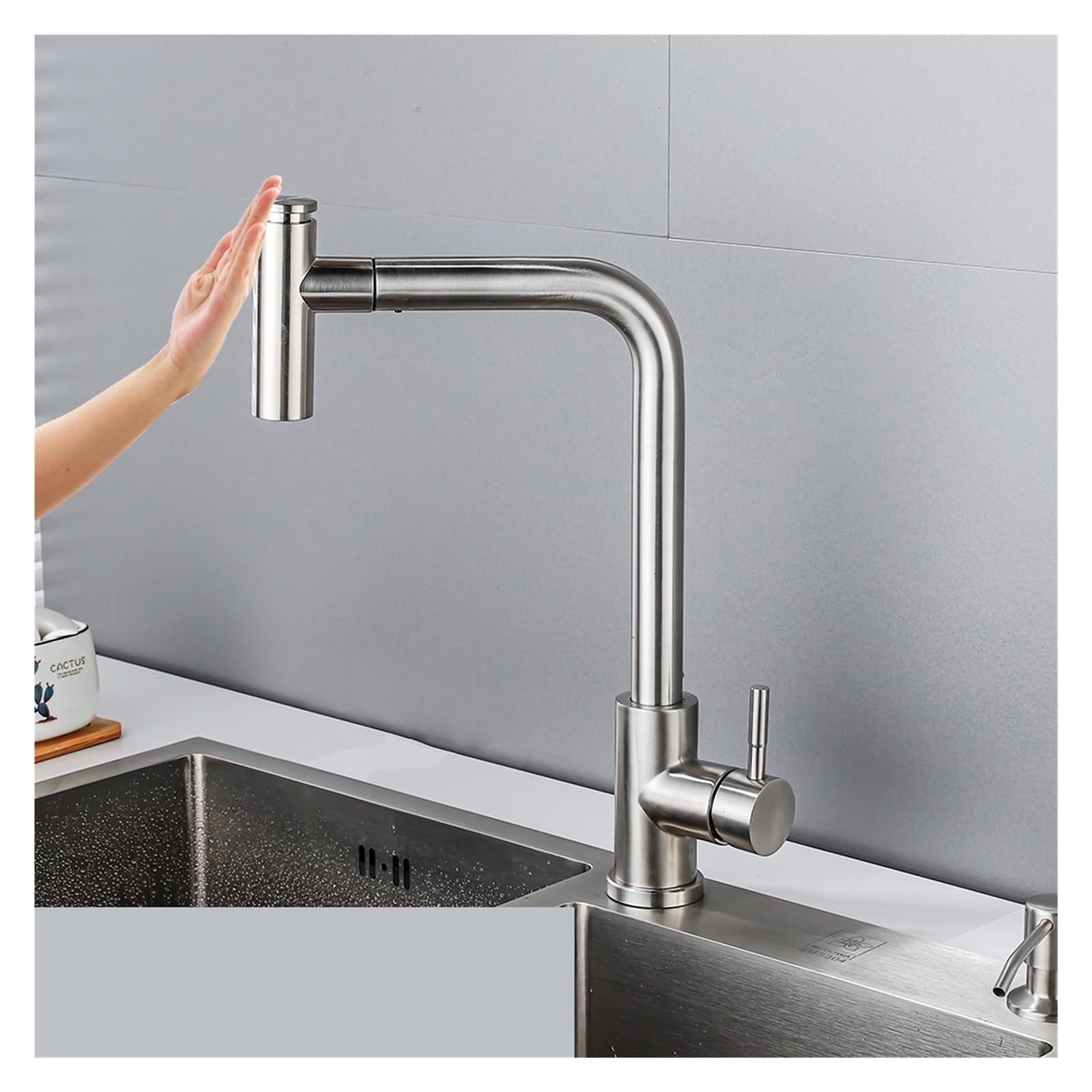 Robinet tactile de cuisine noir mat en laiton brossé haut de gamme