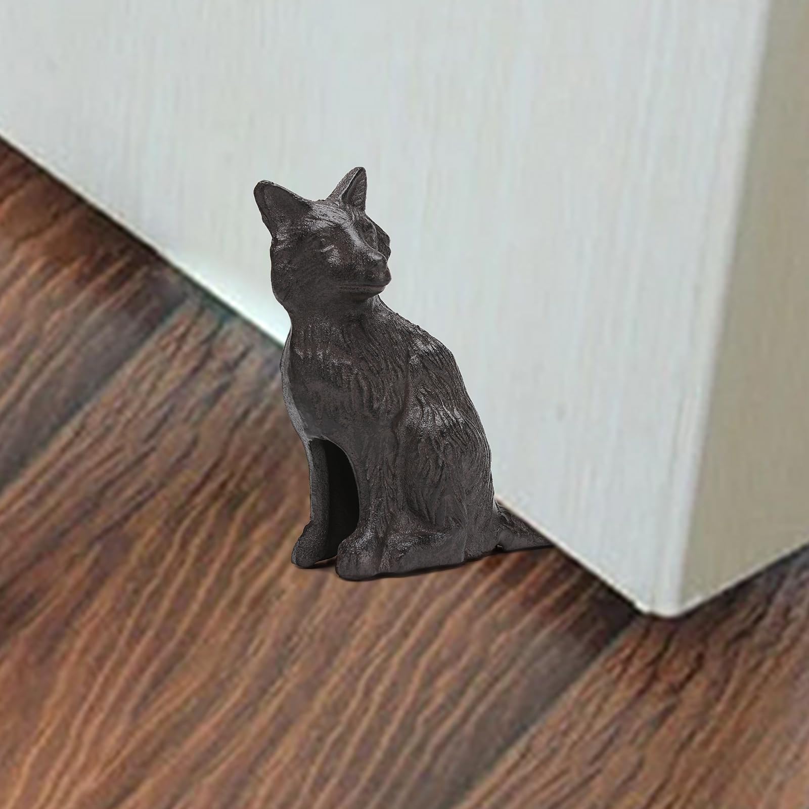 BRASSTAR TQGJPT515 - Tope de puerta de hierro fundido con forma de zorro, resistente, soporte para ventana, hogar, oficina, tienda, granja, mansión, decoración, herramienta de utilidad
