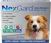 NexGard Antipulgas e Carrapatos para Cães de 10.1 a 25kg 3 tabletes