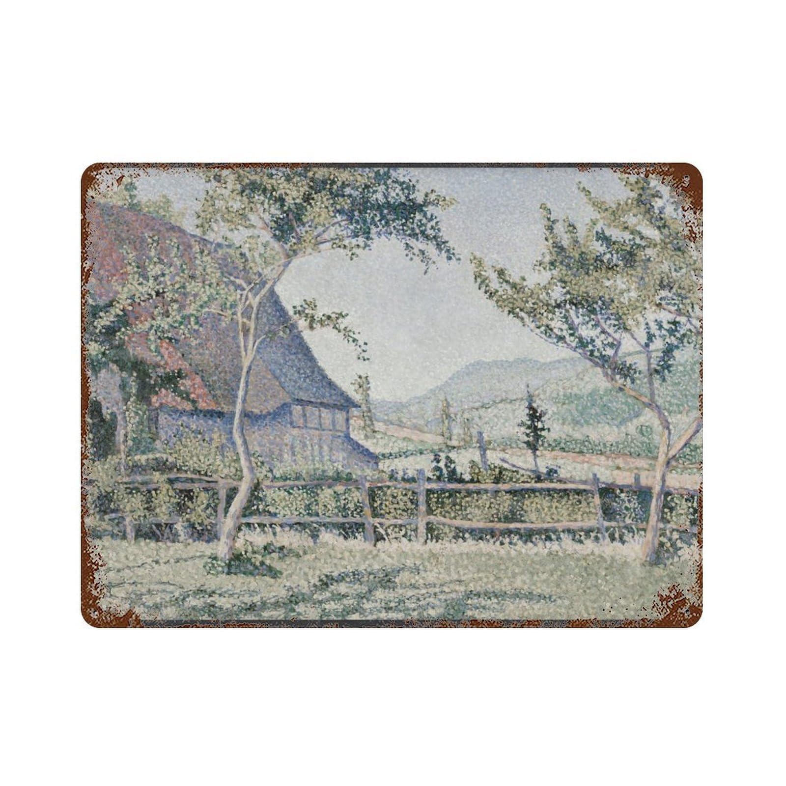 xiaoxiaoshen Le Pré, Comblat-le-Château by Paul Signac Wall Decor Art Metal Tin Poster Modern Home Decor Art Home Bar Shop Decorations Vintage Sign 30x40cm