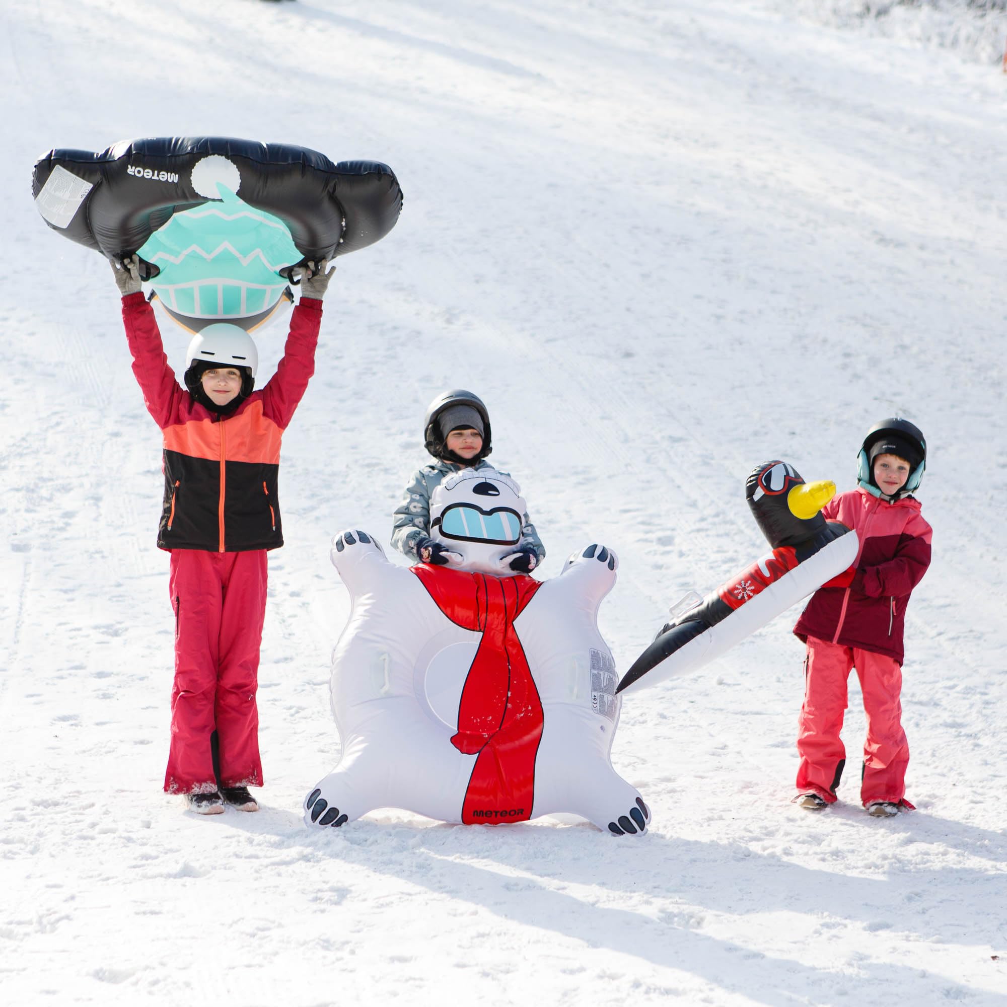 meteor Aufblasbare Schlitten Donut Schneerohr Aufblasbares Schnee Spielzeug für Erwachsene und Kinder Familienfreunde Outdoor-Aktivität An einem Ski -Hang nach Skifahren oder Snowboarden