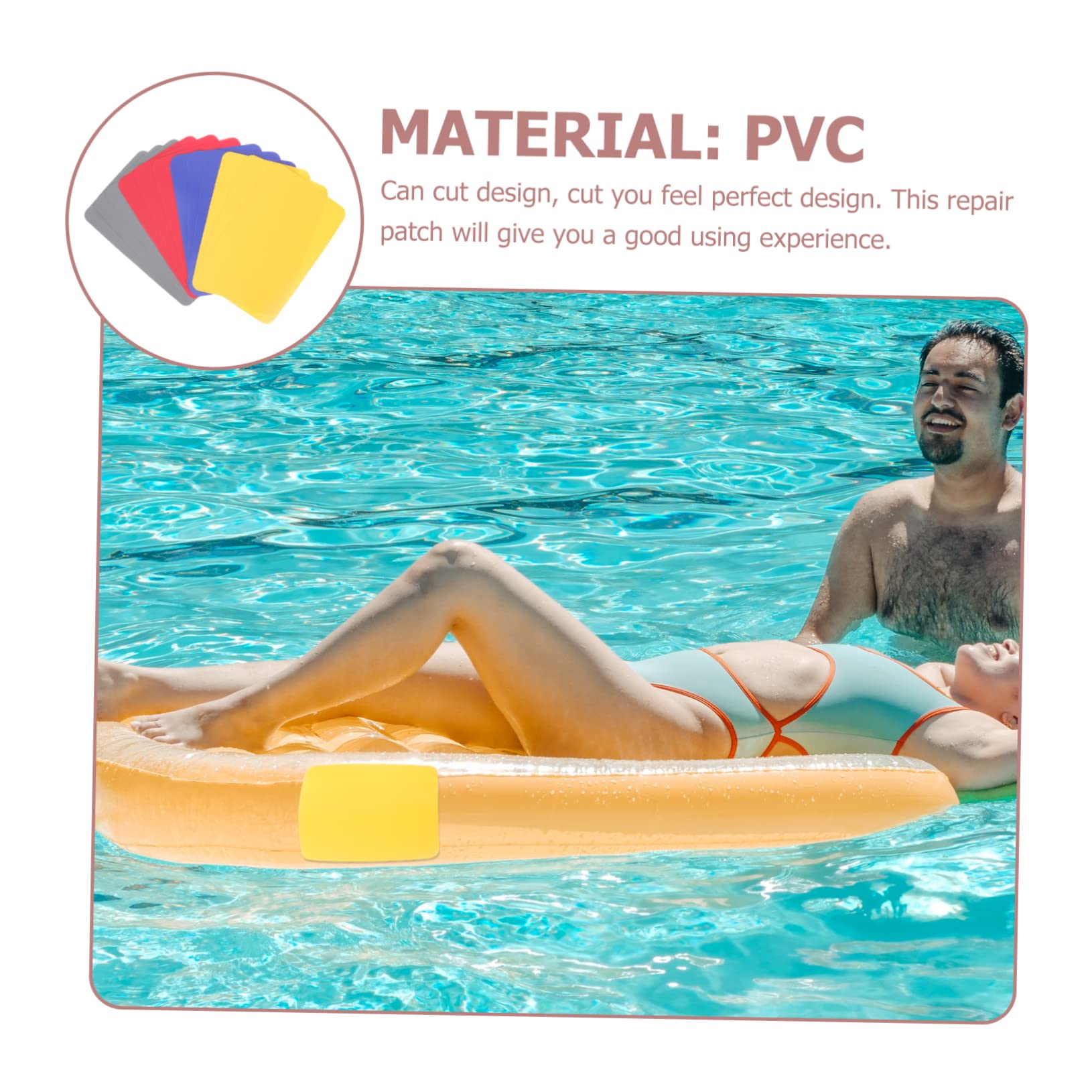 Sosoport 5 Sätze Reparaturflicken Für Aufblasbare Schwimmringe Aufblasbare Wasserrutsche Solar- Aufblasbare Matratze Schwimmer Netz Poolauskleidungen Teichfolie PVC-Material 12 Stück * 5