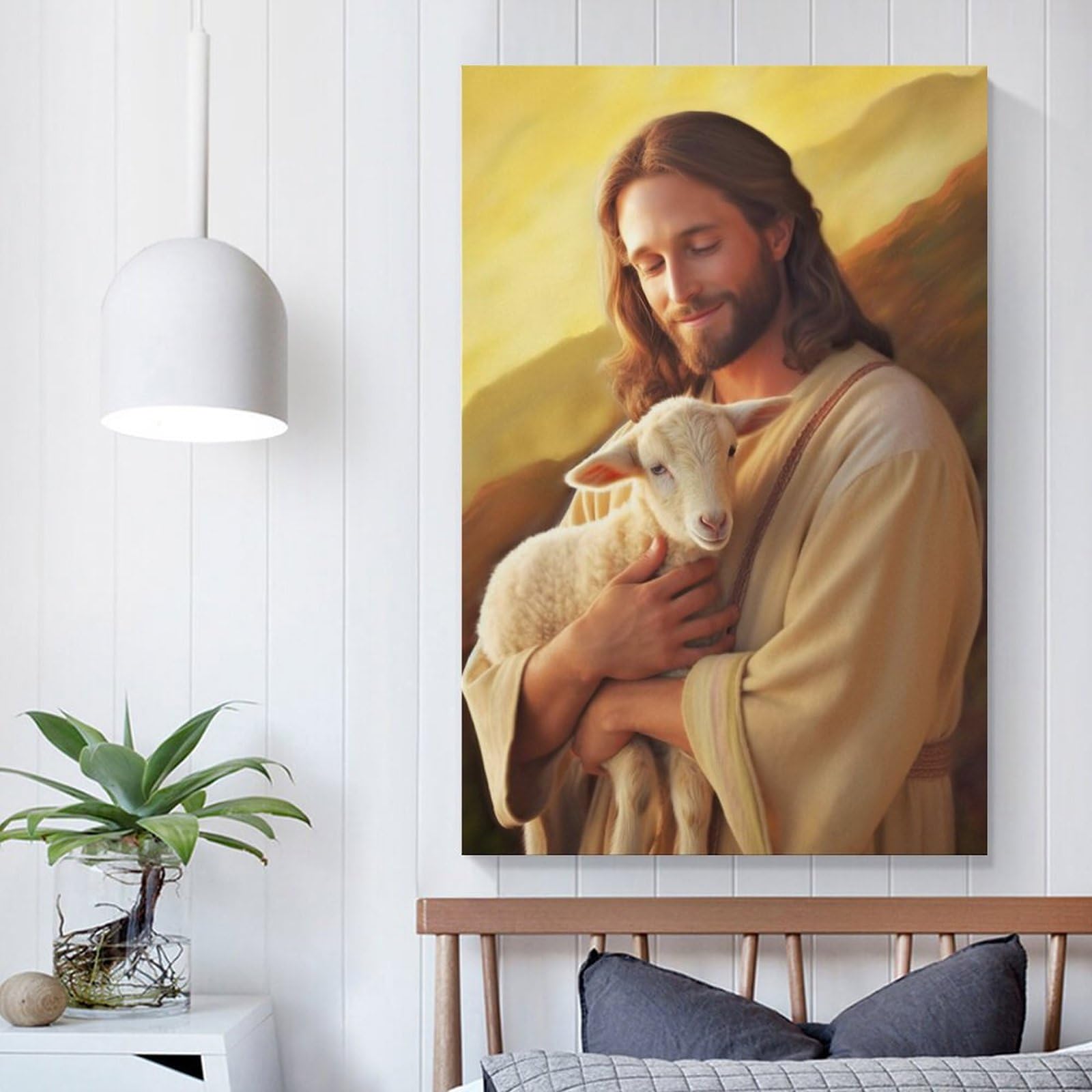 FireDeer Décoration Murale Christ Jésus Enfant De Dieu - Peinture Du Seigneur Chrétien Catholique - Image Religieuse De La Bible Pour Salon, église (2