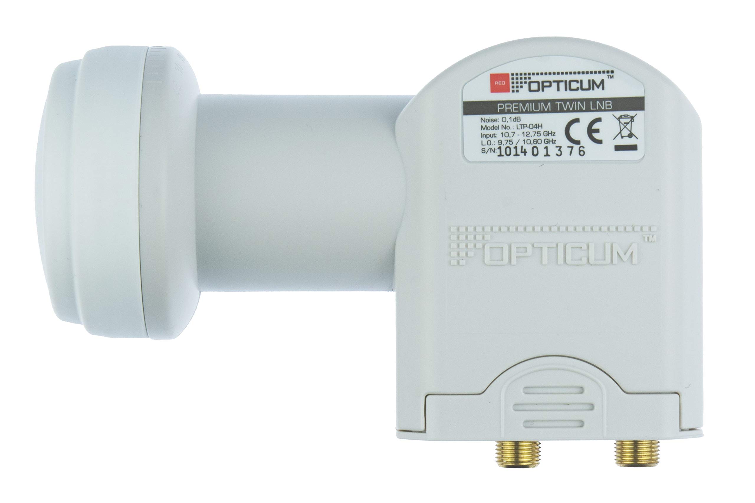 OPTICUM QA60 Satellitenschüssel 60 cm ziegelrot mit Twin LNB LTP 04H - 4K HD & 3D fähig - Witterungsbeständige Sat-Antenne aus Stahl inkl. 2 Mastschellen - Sat Anlage für 2 Teilnehmer